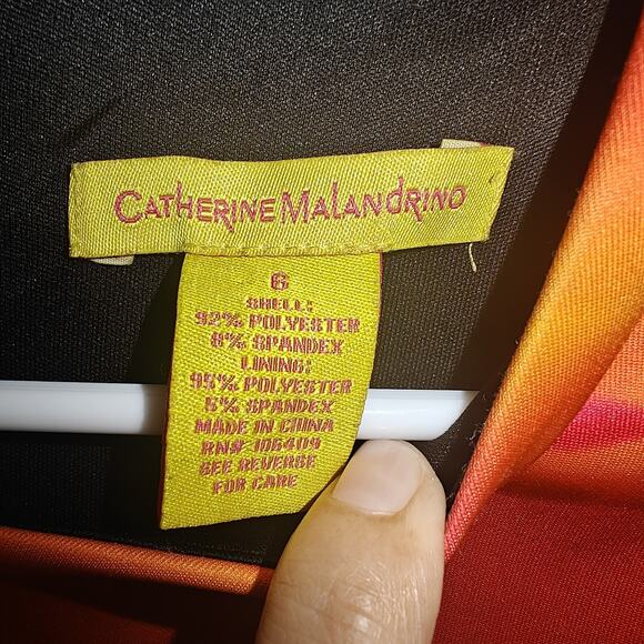 Catherine Malandrino Women size 6 Sunset Safari Butterflys Sheath Midi Dress - Picture 3 of 10